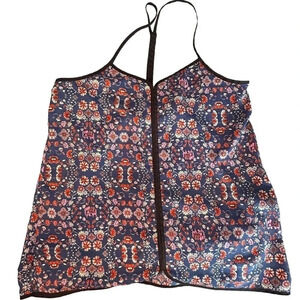 Romeo & Juliet couture women’s boho blue floral racer back tank. Size XS